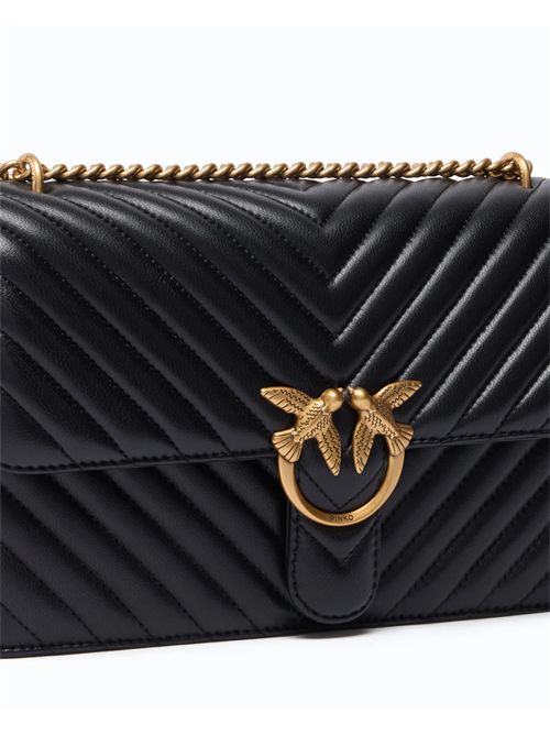 Borsa media a tracolla Love Bag One Chevron New Buckle PINKO | 107619A0GK/Z99Q